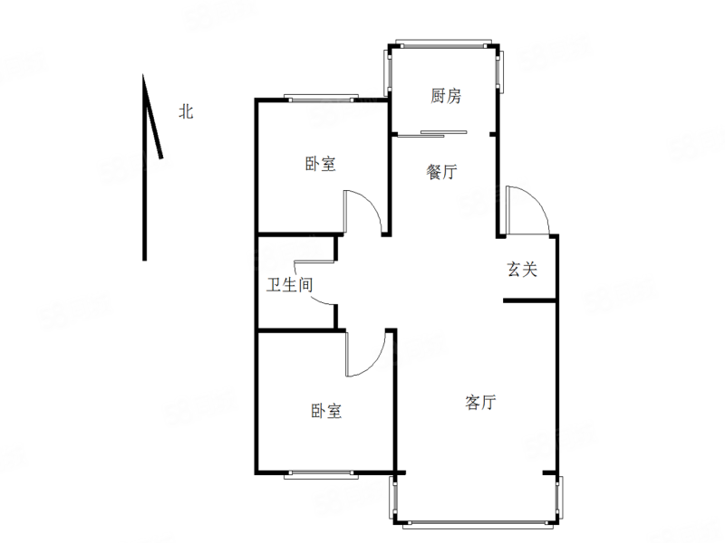 辰宇新村2室2厅1卫96.12㎡南北74万