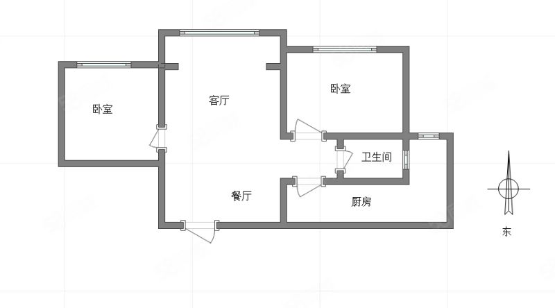 巴南万达广场(E区)2室2厅1卫74.39㎡东63万