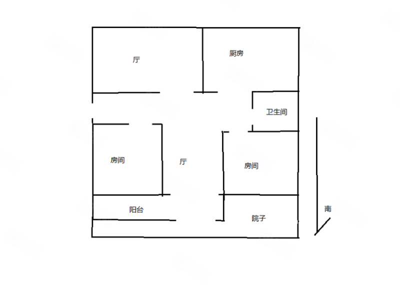 复兴小区3室2厅1卫104㎡南北77万