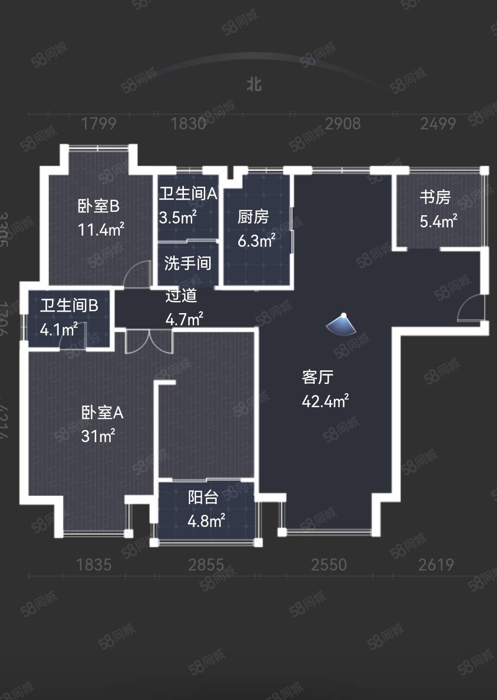 民发城市印象3室2厅2卫145.55㎡南北139万