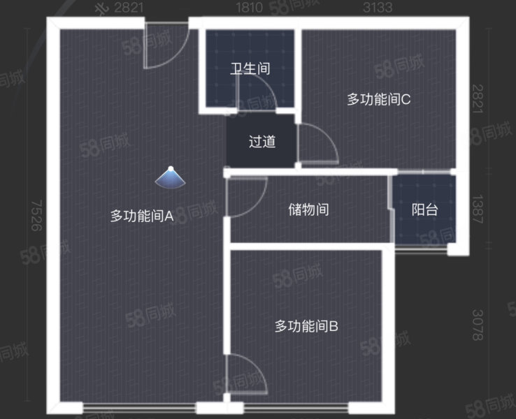 ACG时空动漫城2室2厅1卫76㎡南北34万