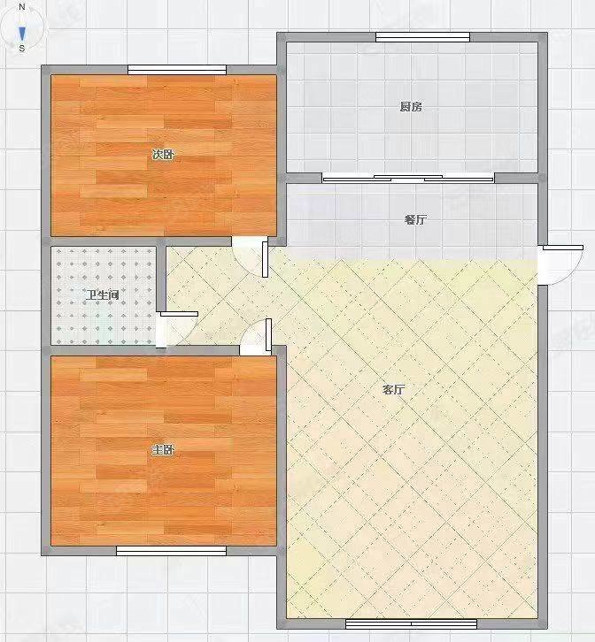 揽胜雅园2室2厅1卫105㎡南北49万