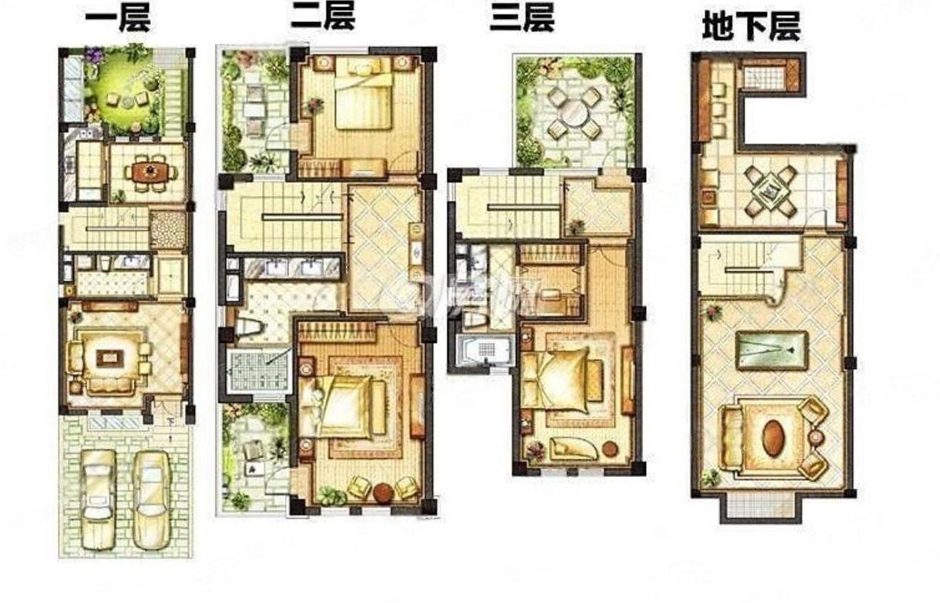 【10图】联排别墅 送地下室露台 双花园双车位通燃气,,嘉隆国际(商住