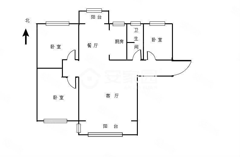 基典尚都国际3室2厅1卫114㎡南北78万