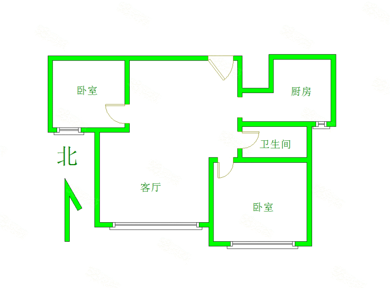 塞外康居2室1厅1卫64.45㎡南67万