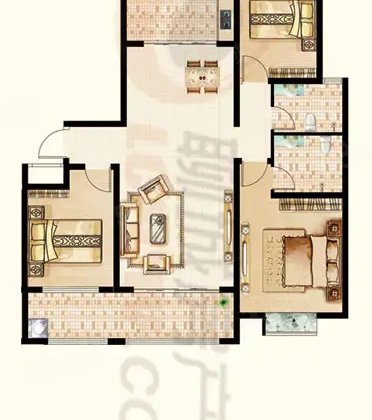 大三室，超好户型金柱大学城大A区 3室2厅2卫