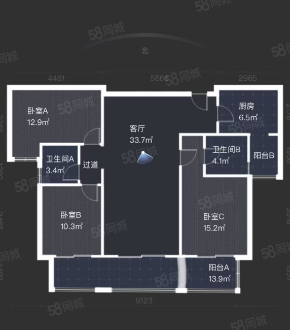 曲江千林郡3室2厅2卫117.7㎡南208万