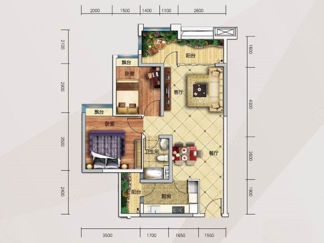 (出售) 朱美拉公寓 双地铁上盖 cbd地段稀缺小户型 包租6300