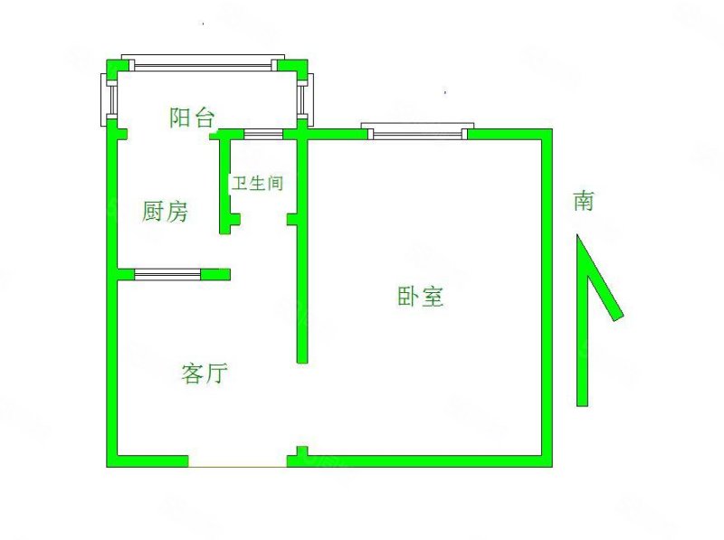 望花安居小区1室1厅1卫40.66㎡南18万