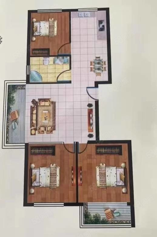 华苑小区3室2厅1卫117㎡南北52万