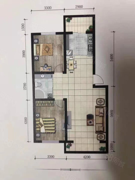 东方家园2室2厅1卫73㎡南北27.8万