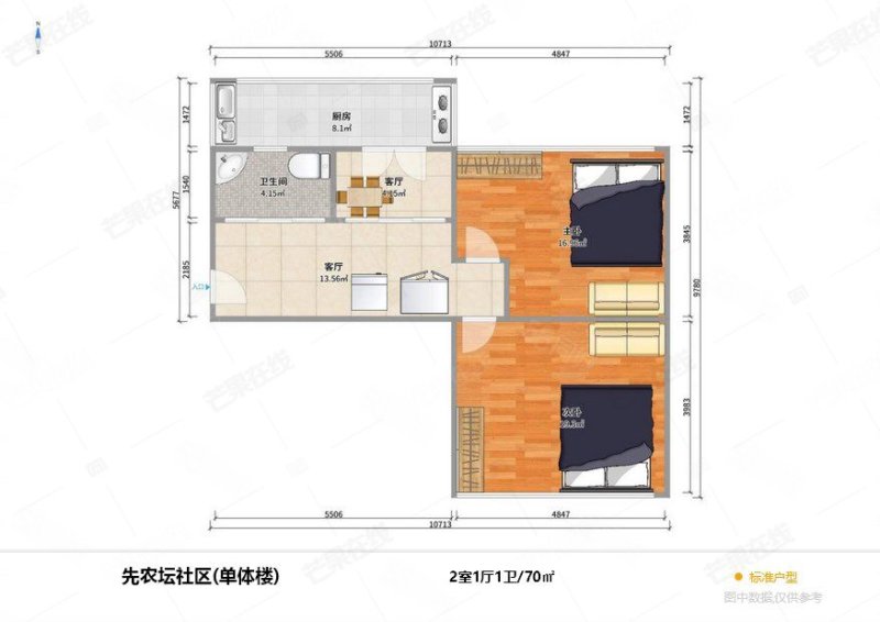 先农坛路18号小区2室1厅1卫56.8㎡南北33万