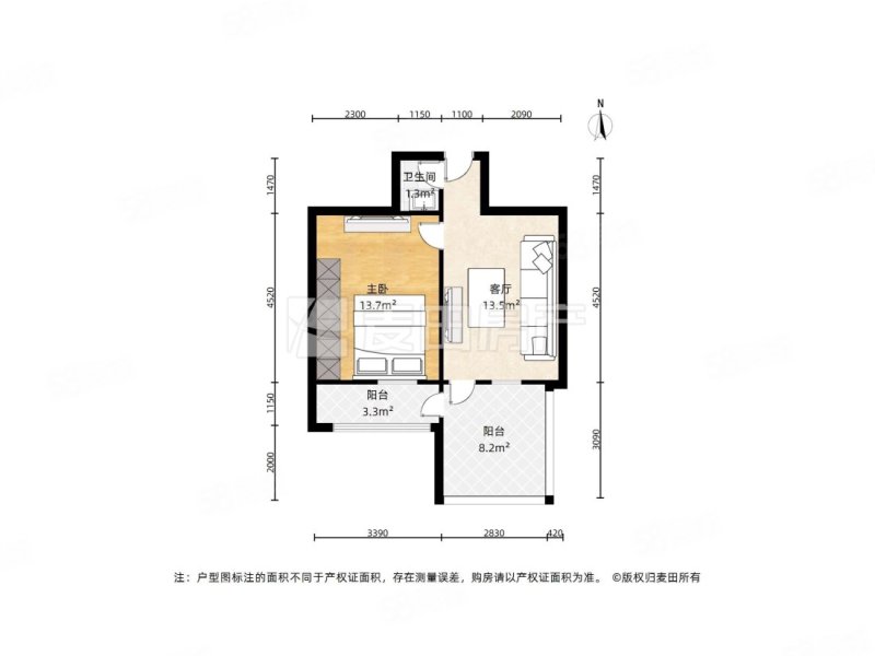 格致小区1室1厅1卫41.18㎡南北400万