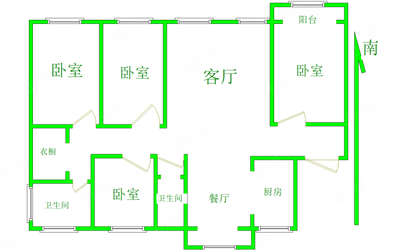 裕府小区3室2厅2卫260㎡南北133万