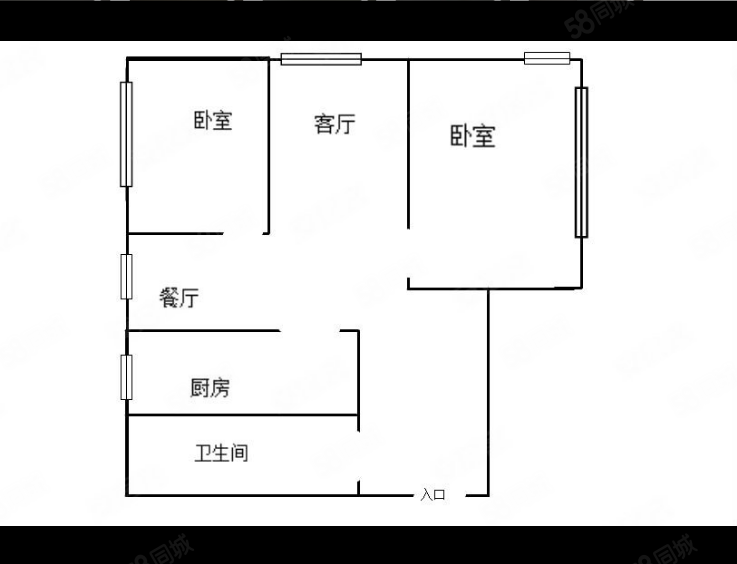 闻都世界城2室2厅1卫82㎡南北45万