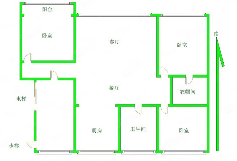 闻盛花园3室2厅1卫110.87㎡南北55万