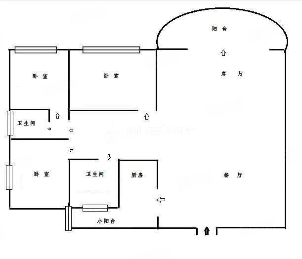 香格里拉3室2厅2卫129㎡南北120万