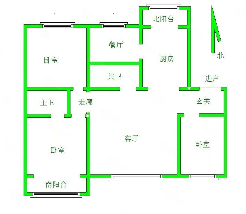 永泰社区3室2厅2卫152㎡南北53万