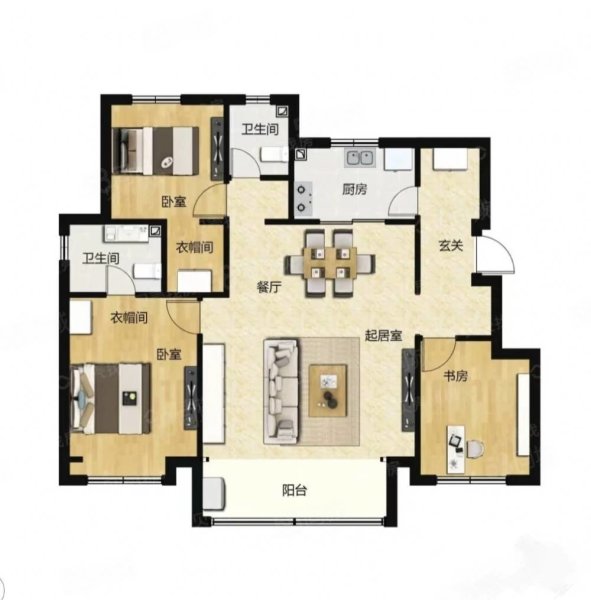 【10图】毅德城南北通透户型 面积107平方 报价57产证满两年,怀远毅德