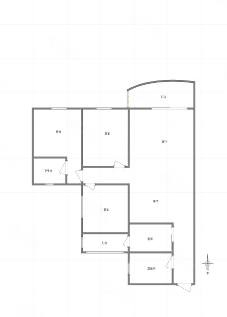 港航家园(A区)3室2厅2卫116.31㎡南北87万