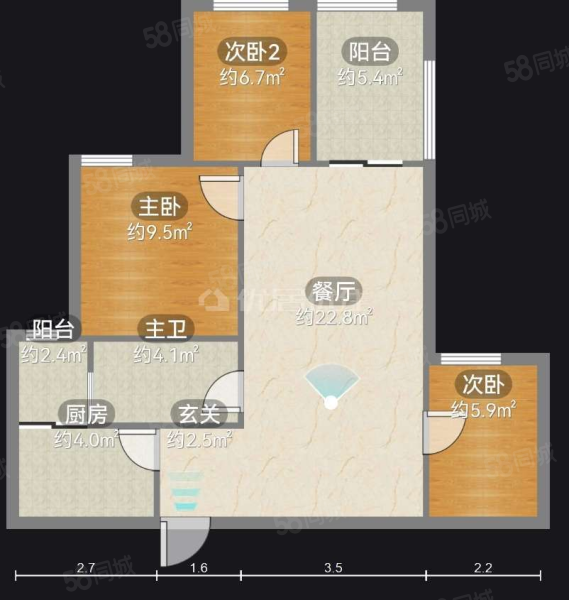 吉林巷小区3室2厅1卫89㎡南北55万