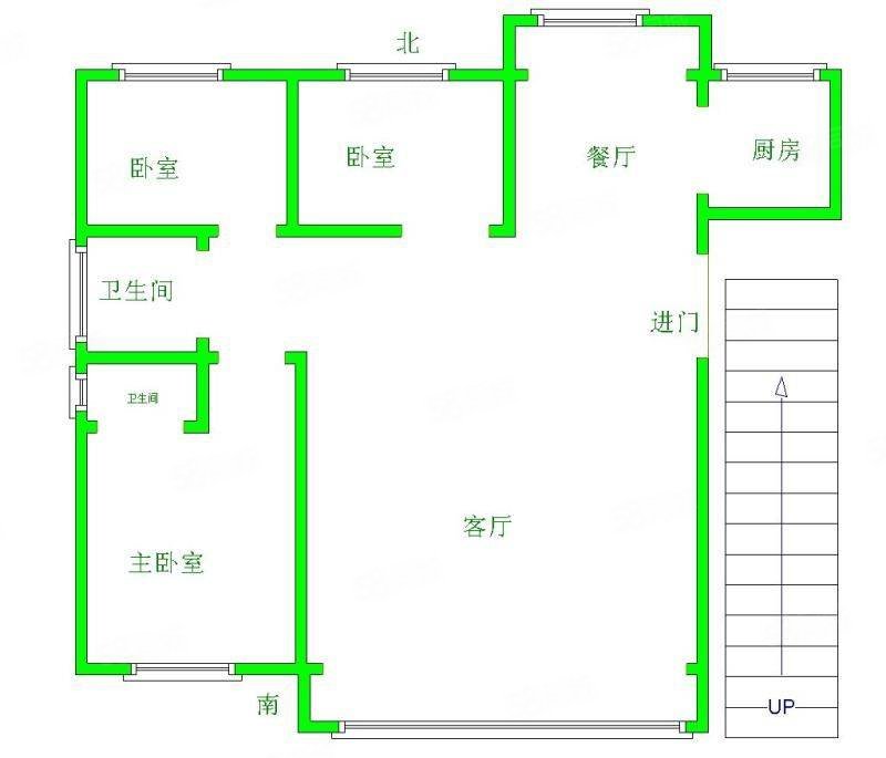 美越和道华庭3室2厅2卫126㎡南北86万