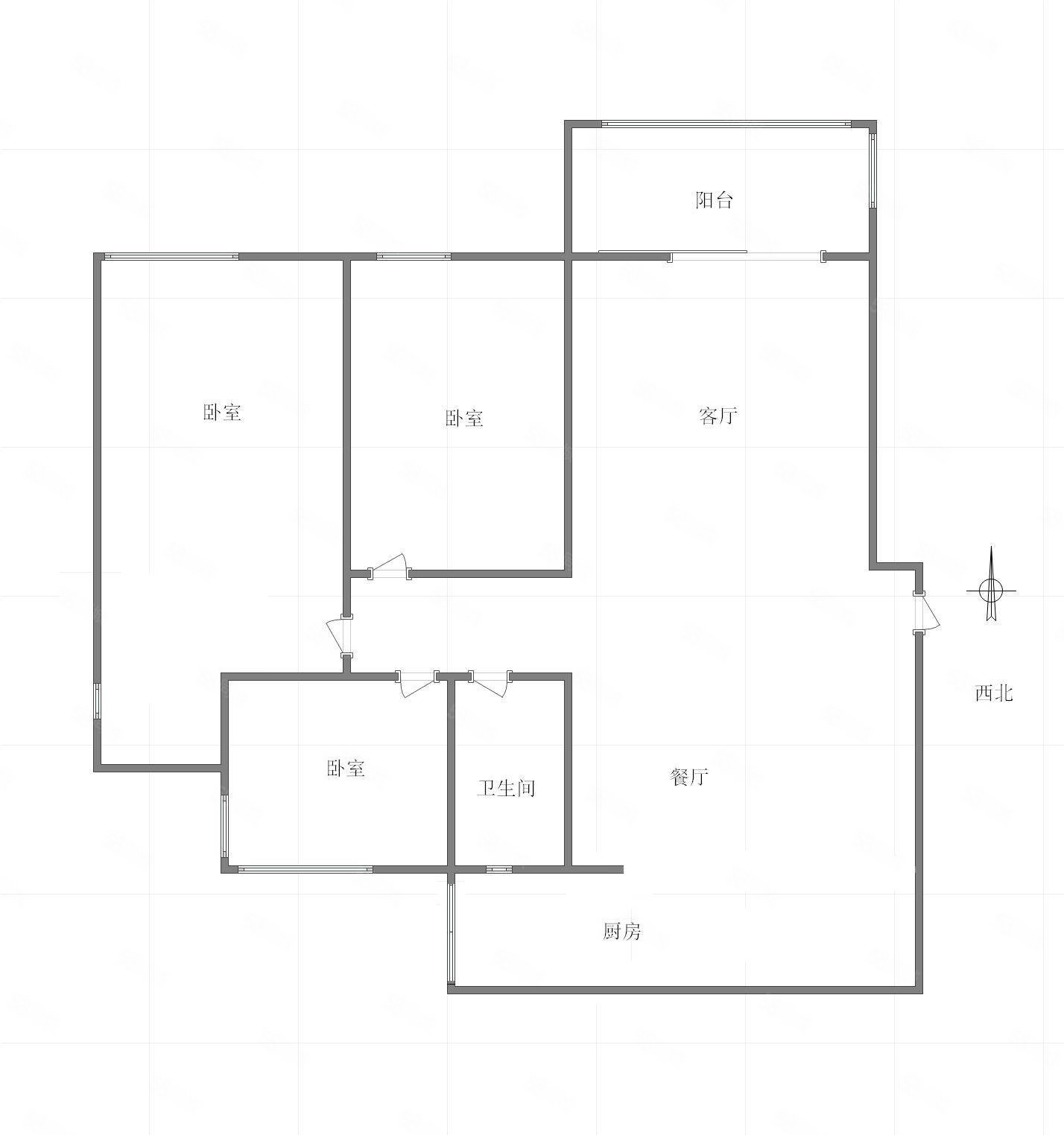 招商花园城青园3室2厅2卫110㎡南145万