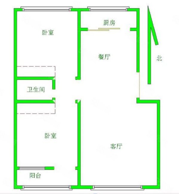 西苑北小区2室2厅1卫85㎡南北57.8万