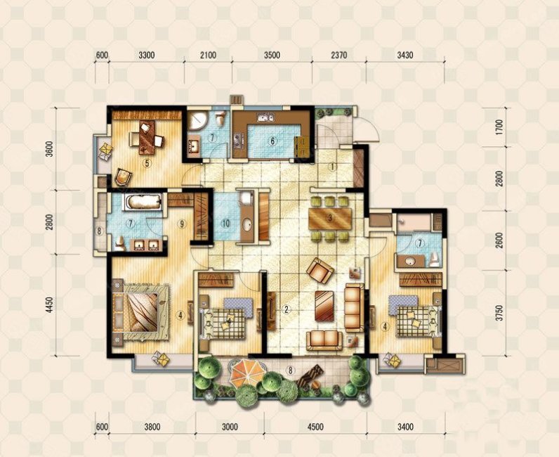 万科金域西岭4室2厅3卫170㎡南360万