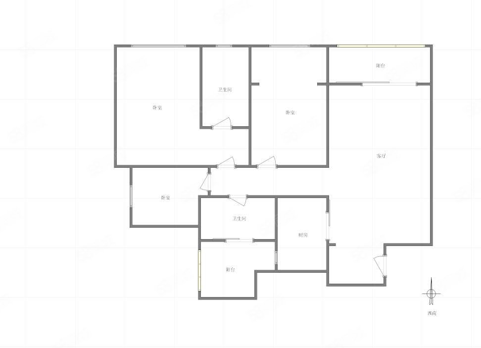 寰宇天下天悦3室2厅2卫121.47㎡南北248万