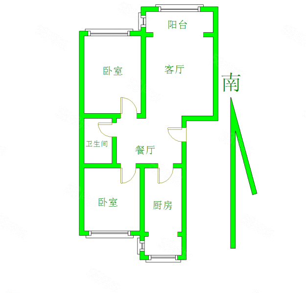 西泽园北区2室2厅1卫96.62㎡南北69万