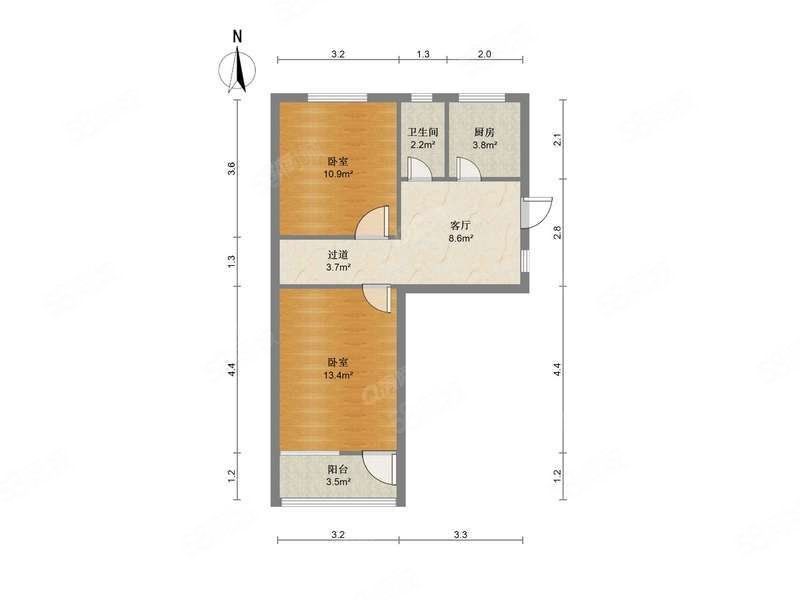 西园新村2室1厅1卫56.47㎡南176万