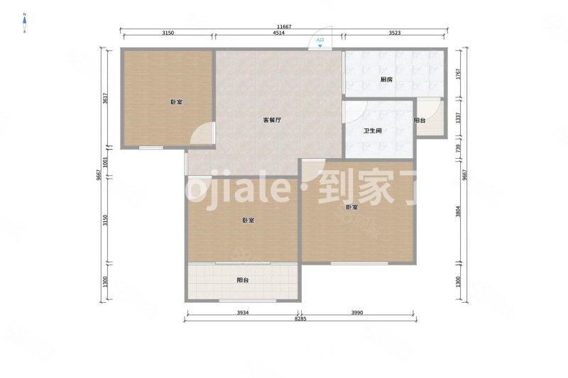 保利香槟国际3室2厅1卫79.57㎡南208万