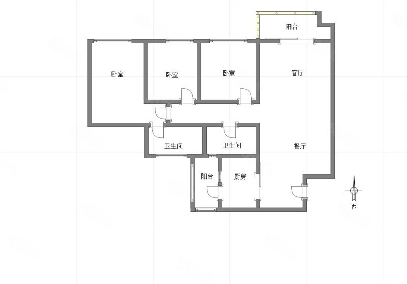 阅江阁3室2厅2卫111.61㎡南北135万