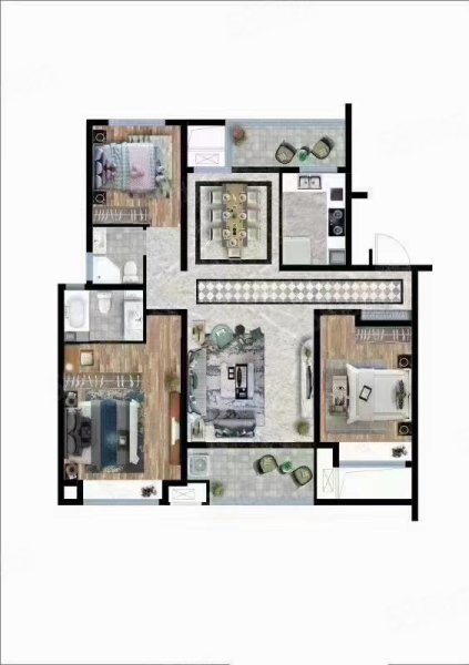 南大院3室2厅1卫113㎡南北61.5万