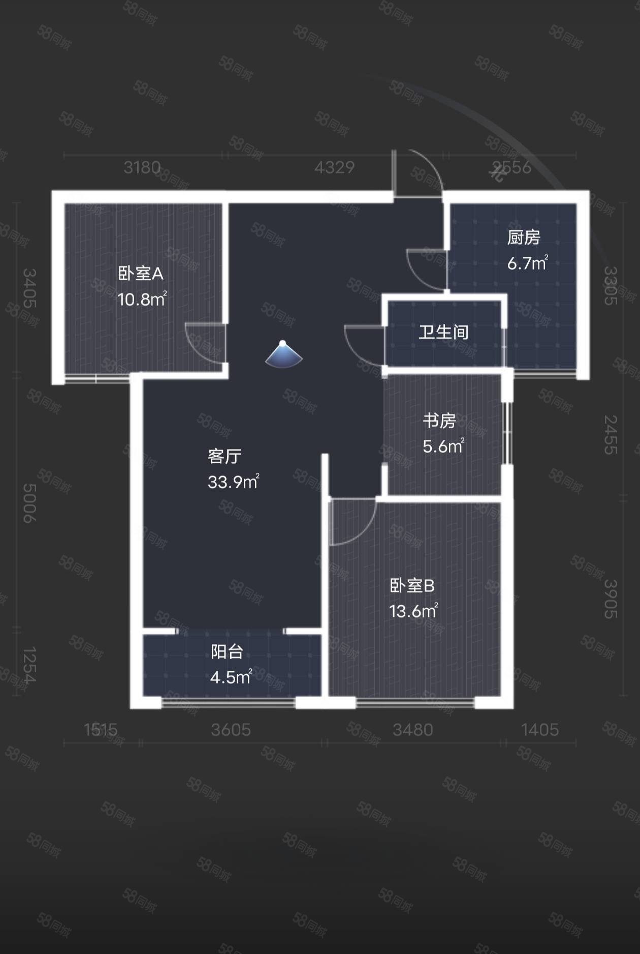 冠通梧桐湾3室2厅1卫97㎡南北113万