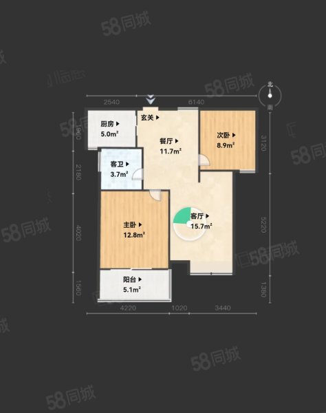 紫郡2室2厅1卫86㎡南230万