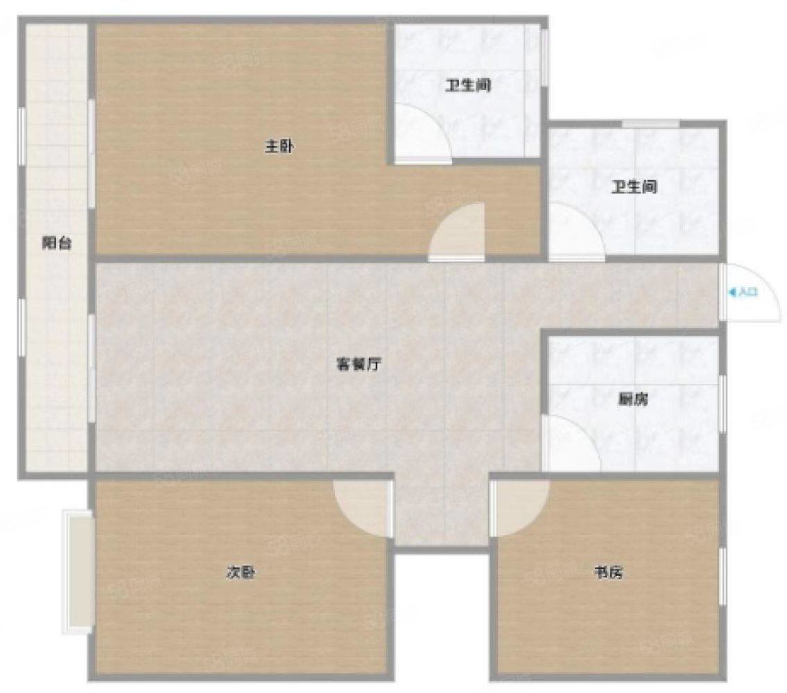 中月珑园3室2厅2卫106㎡南175万