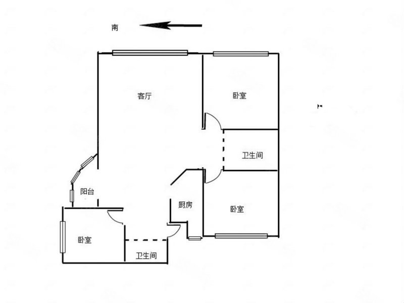 新竹花园(一期)3室2厅2卫157.02㎡南112万