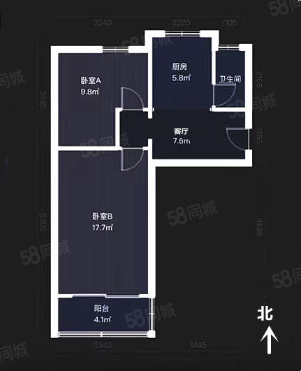 易家桥新村2室1厅1卫52㎡南58万