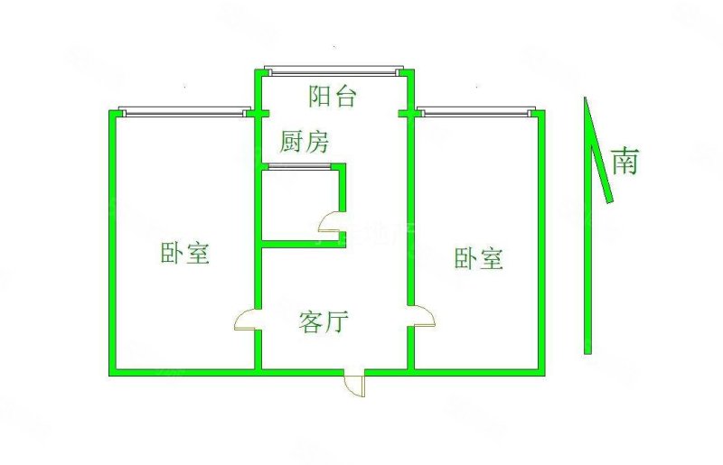 团结小区(西区)2室1厅1卫56.68㎡南48万