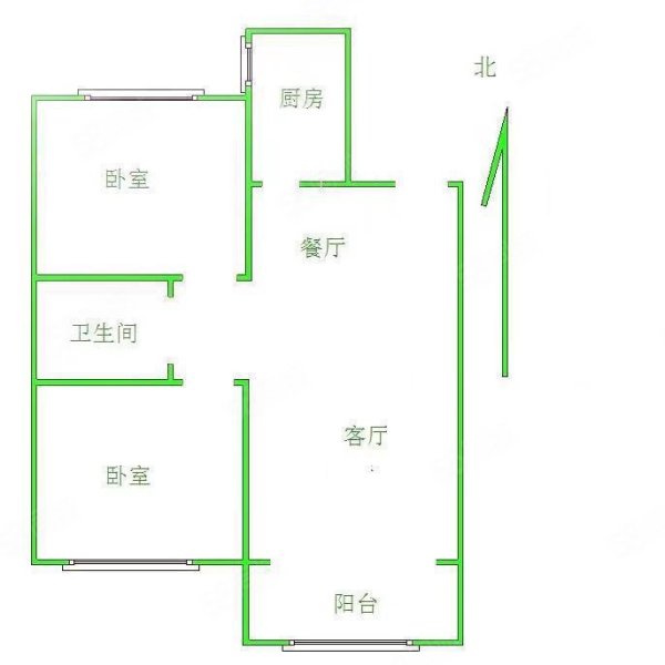 未来城(D区)2室2厅1卫86.21㎡南北88万