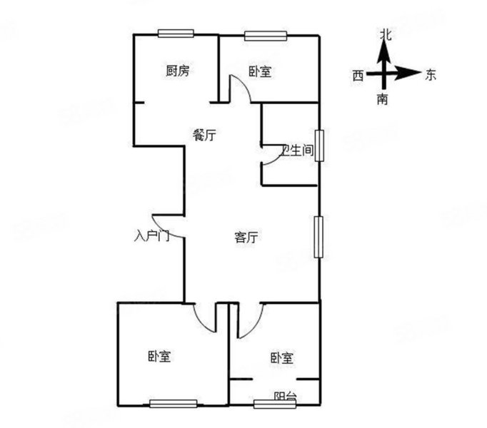 恒信御峰3室2厅1卫120㎡南北58万