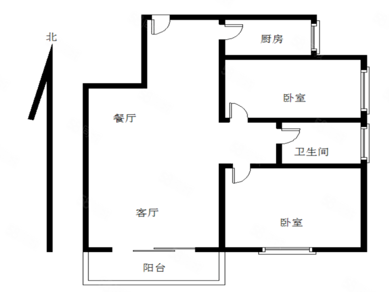 翔鹭花城(二期)2室2厅1卫68.92㎡南358万