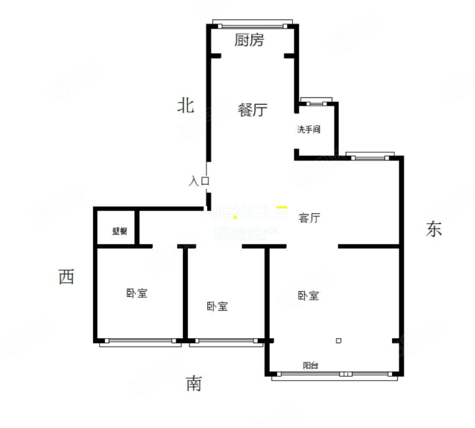 21小区3室2厅1卫88.52㎡南北59万