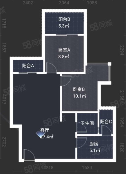 榕树岭2室2厅1卫75㎡东南82.8万