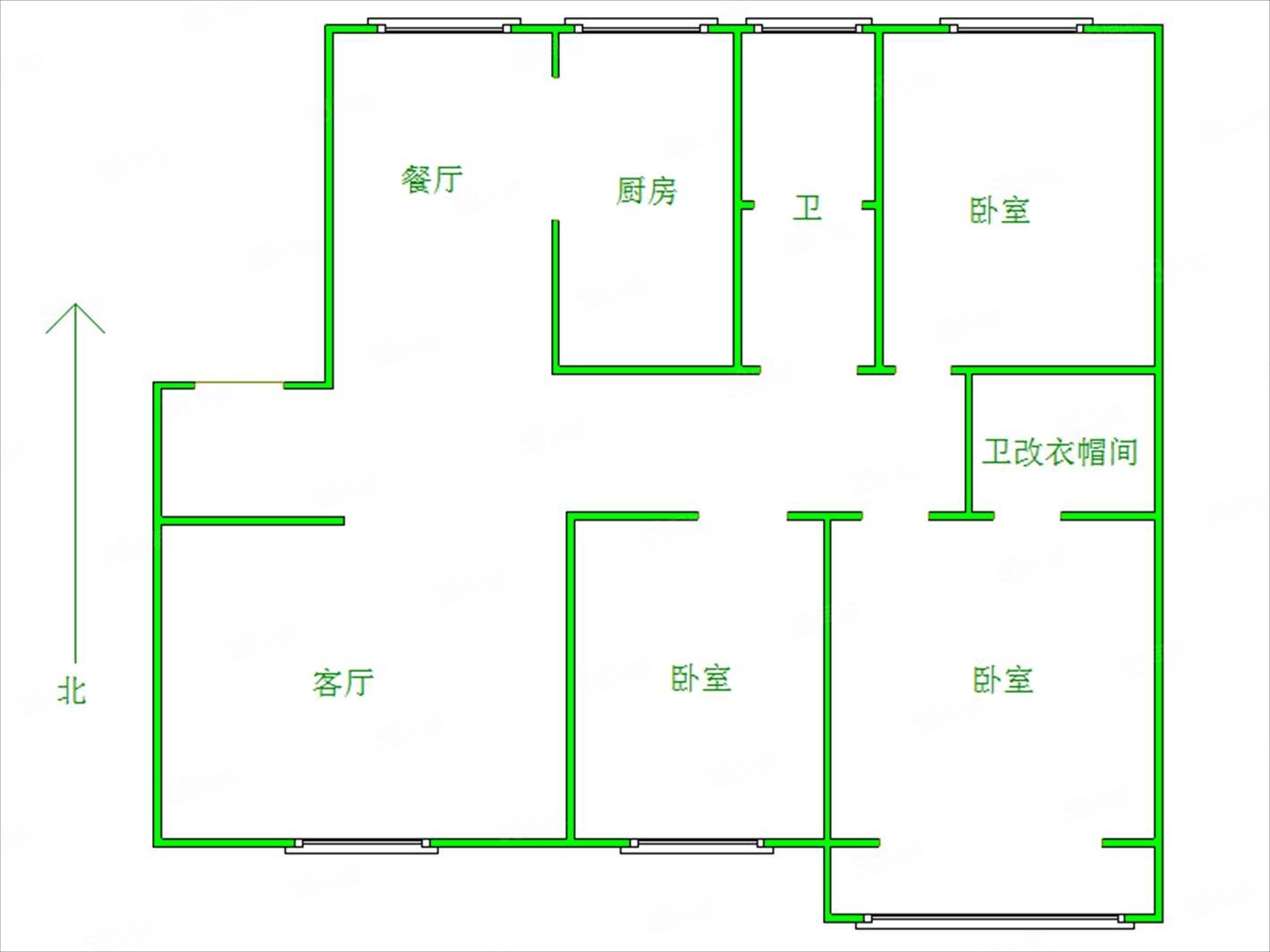 安泰家园3室2厅2卫143㎡南北96万