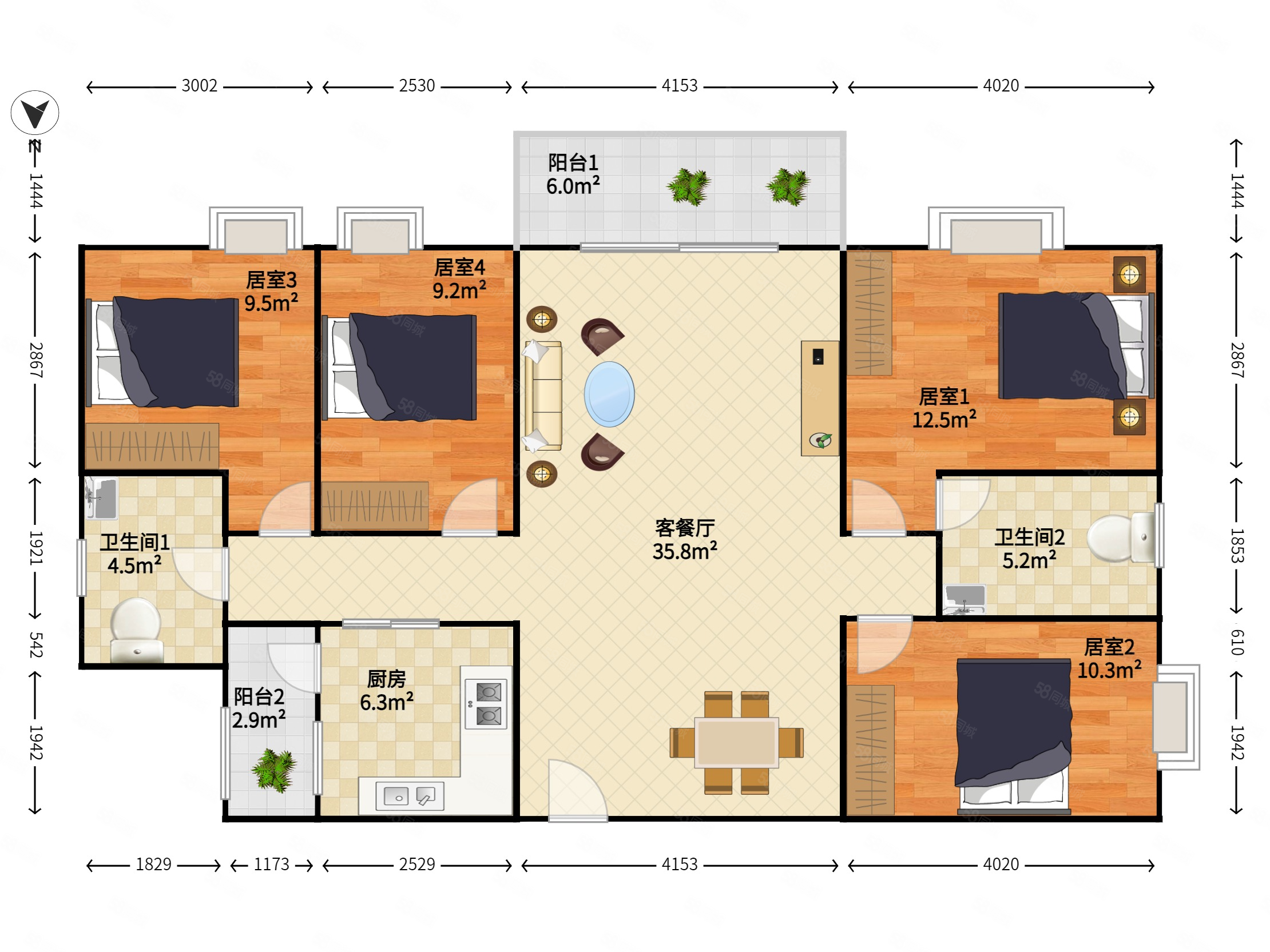 后海正规4房2卫单价7万出头电梯小高层万科物业