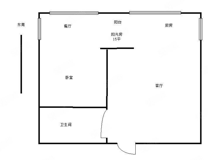 伟业星城1室1厅1卫45.9㎡南北40万