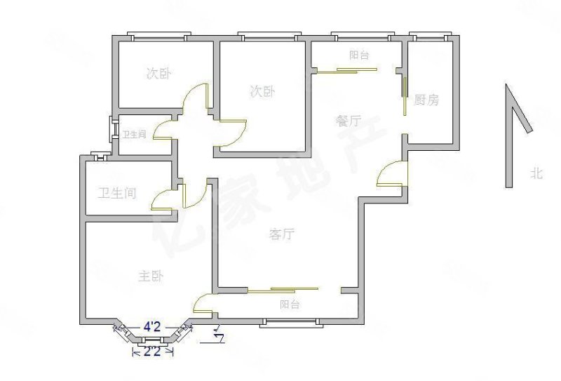 豪庭御都3室2厅2卫141.14㎡南北87万